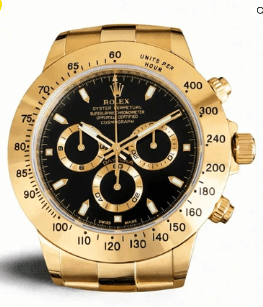 Daytona Style Wall Clock – Prestigious Gold & Black Edition