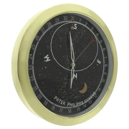 16" Patek Philippe Inspired Haute Horlogerie Wall Clock – Celestial Sky Chart & Moonphase Dial