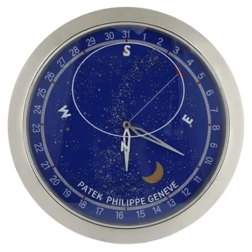 16" Patek Philippe Inspired Haute Horlogerie Wall Clock – Celestial Sky Chart & Moonphase Dial