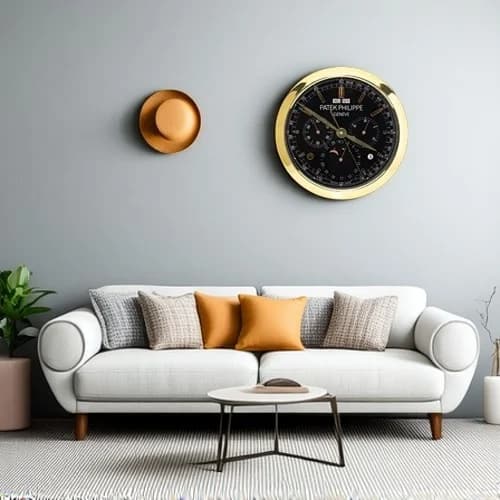16" Patek Philippe Inspired Haute Horlogerie Wall Clock – Statement 40cm / 16" Gold Casing (Fumé & Sunburst Dials)