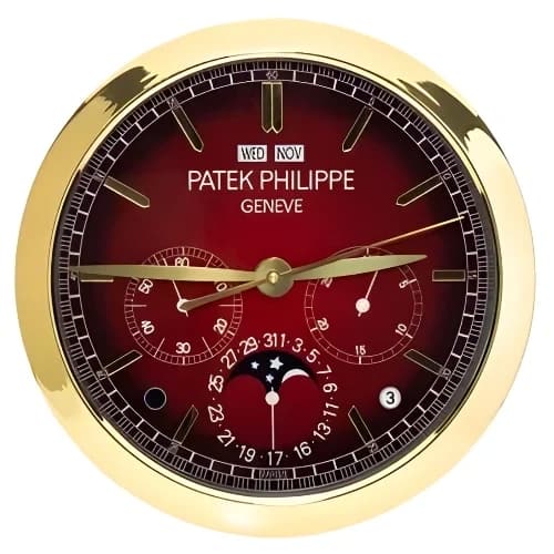 16" Patek Philippe Inspired Haute Horlogerie Wall Clock – Statement 40cm / 16" Gold Casing (Fumé & Sunburst Dials)