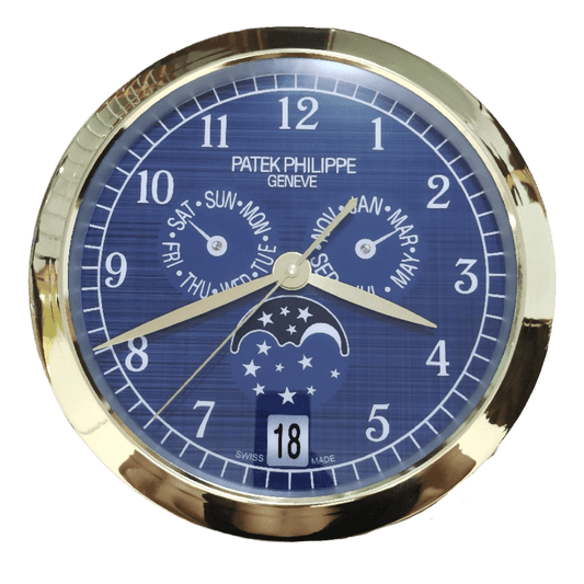 16" Patek Philippe Inspired Haute Horlogerie Wall Clock – Dual Subdial Moonphase & Date Edition