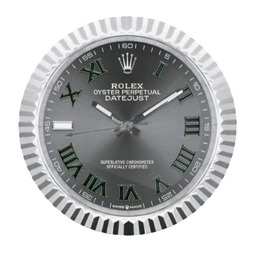 Datejust Silver & Grey Roman Numeral Wall Clock