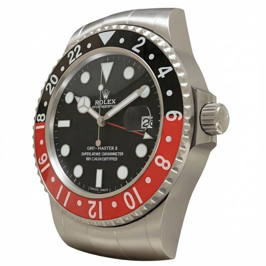 GMT Master 2 Style Wall Clock – Classic “Coke” Red & Black Edition