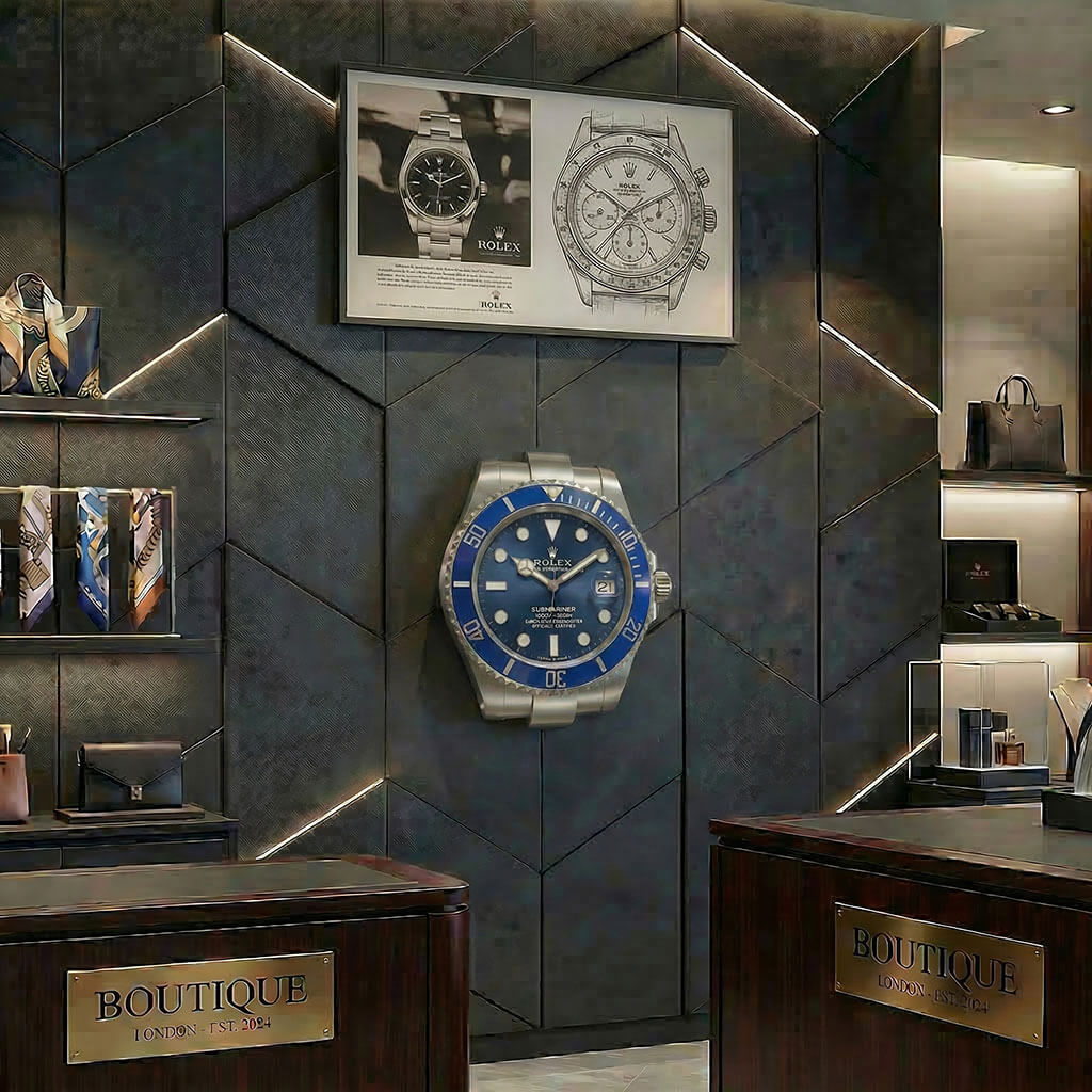 Submariner Style Wall Clock – Classic “Smurf” Royal Blue Edition