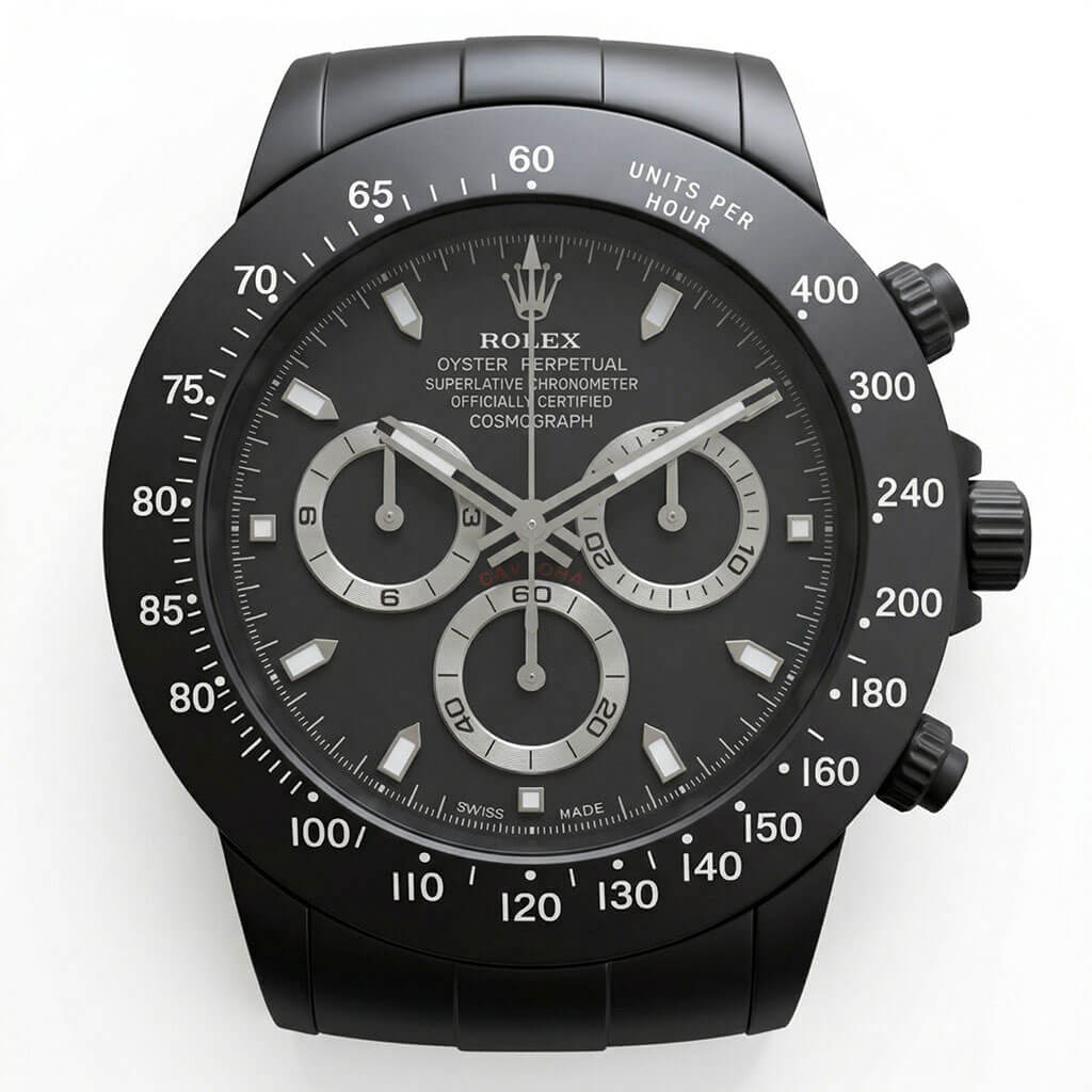 Daytona Style Wall Clock – Obsidian Black “Stealth” Edition