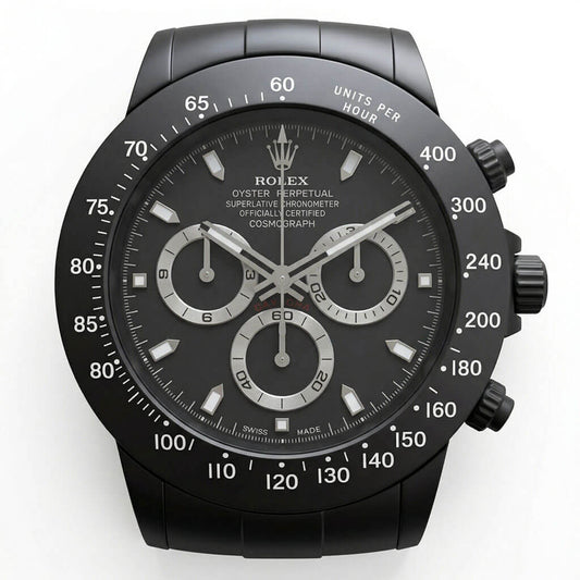 Daytona Style Wall Clock – Obsidian Black “Stealth” Edition