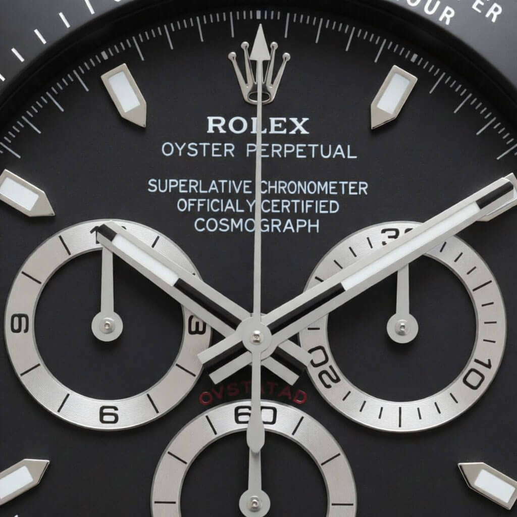 Daytona Style Wall Clock – Obsidian Black “Stealth” Edition
