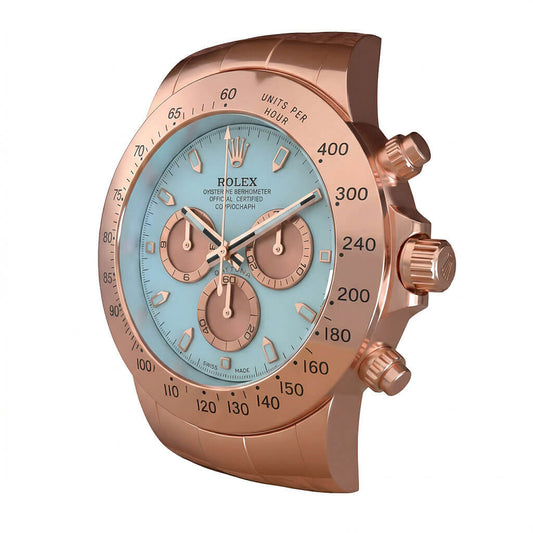 Daytona Style Wall Clock – Prestigious Rose Gold & White Edition