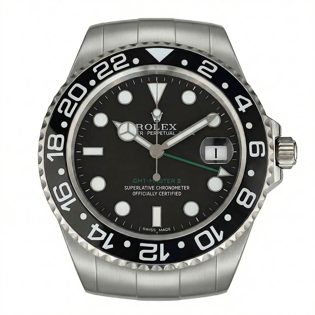 GMT Master 2 Style Wall Clock – Classic Silver & Black Edition