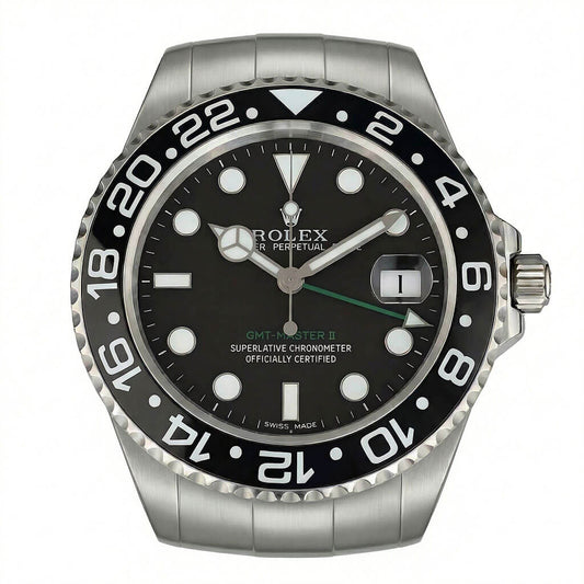 GMT Master 2 Style Wall Clock – Classic Silver & Black Edition