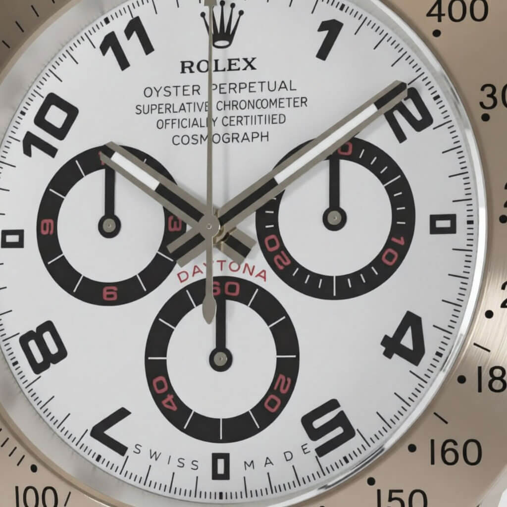 Daytona Style Wall Clock – Classic Silver & White-Black “Panda” Edition