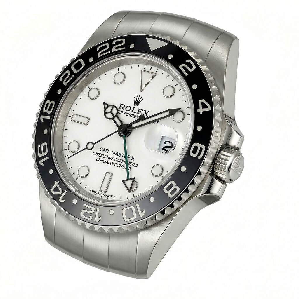 GMT Master 2 Style Wall Clock – Classic White Dial & Black Bezel Edition
