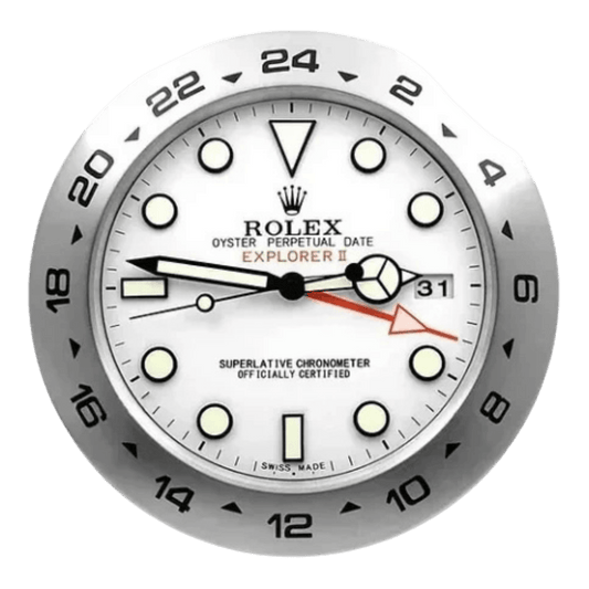 エクスプローラーIIスタイル 高級壁掛け時計 - ホワイト - Primeclocks