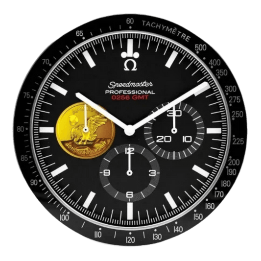 オメガ スピードマスター スタイル 高級壁掛け時計 - ゴールドカラー - Primeclocks
