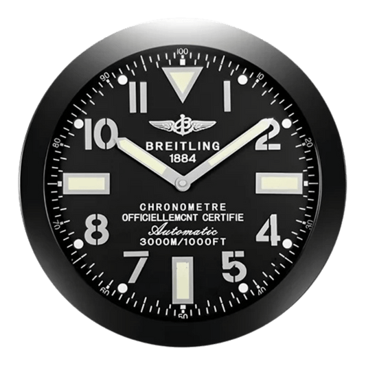 ブライトリング スタイル 高級壁掛け時計 - ブラック - Primeclocks
