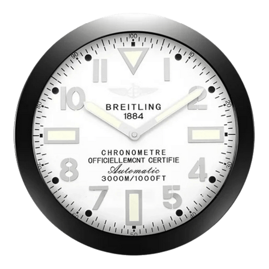 ブライトリング スタイル 高級壁掛け時計 - ブラック＆ホワイト - Primeclocks