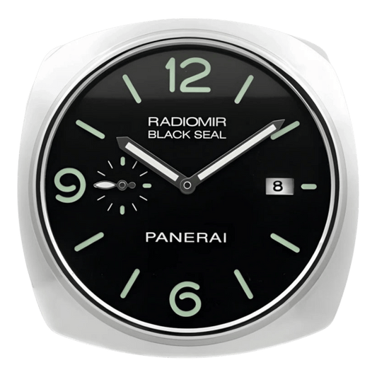 パネライ スタイル 高級壁掛け時計 - シルバー・ブラック＆グリーン - Primeclocks