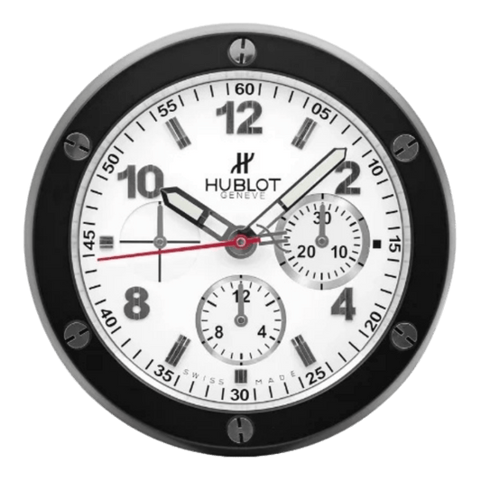 ウブロ スタイル 高級壁掛け時計 - ブラック＆ホワイト - Primeclocks