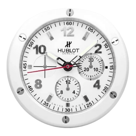 ウブロ スタイル 高級壁掛け時計 - シルバーとホワイト - Primeclocks