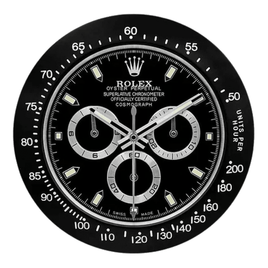 デイトナスタイル 高級壁掛け時計 - ブラック - Primeclocks